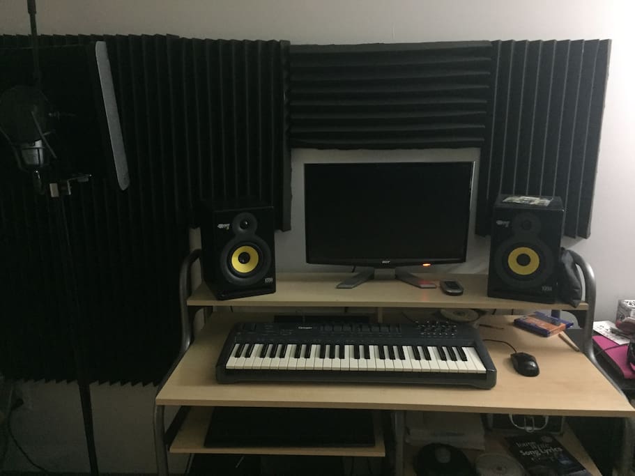 Recording Studio (Available for guests; $20 per/hr or unlimited access for $50 per day) Studio One SW, Mbox Mini Audio Interface, AKG Mic, Rockit Monitors, & Oxygen Midi.