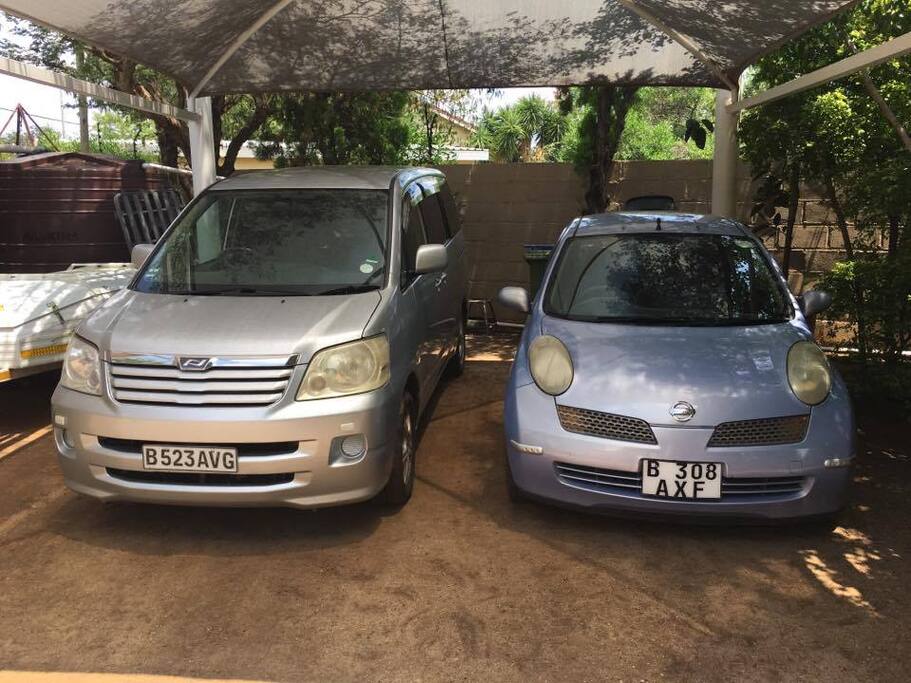 Vehicles to hire and parking