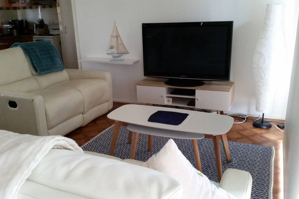 Warm comfy living area with reclining lounge