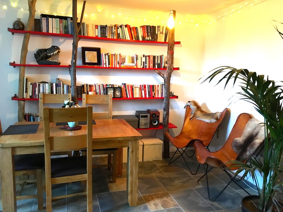 Dining and book area