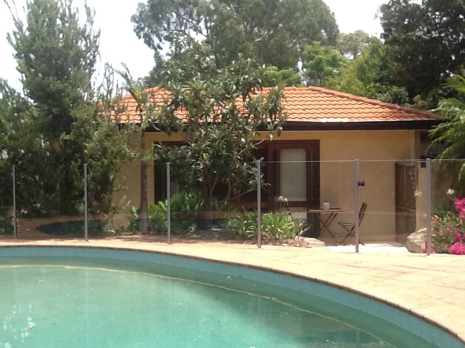 View of the studio from the pool area