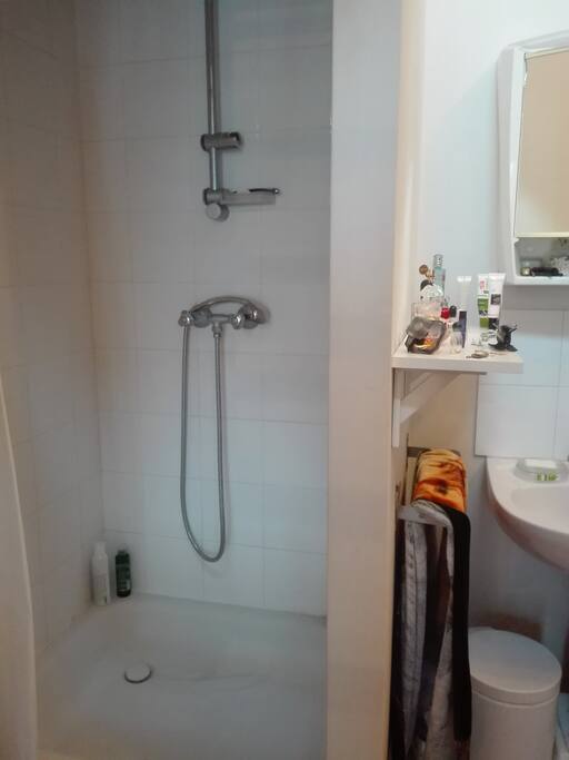 Salle de douche et petit évier