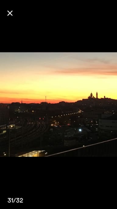 Vue de nuit de la terrasse
