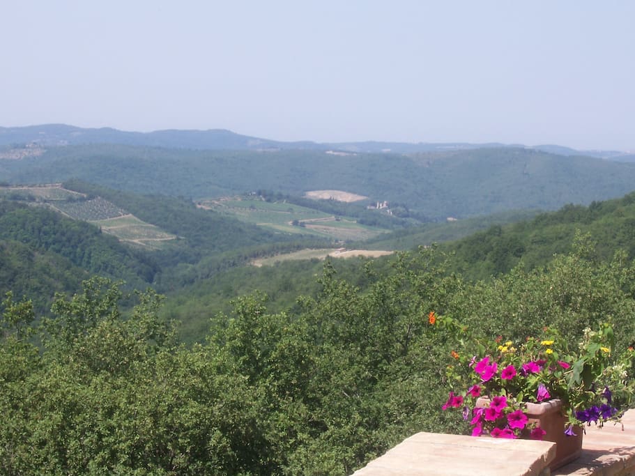 Small bit of a huge view towards the west from the terrace in front of the Main House