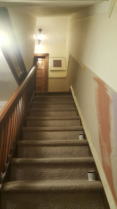 Stairs going up to the apartment
