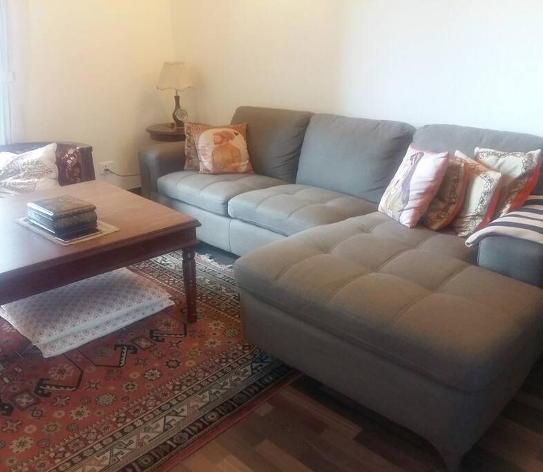 Comfy sofa - extra bedding in each room.