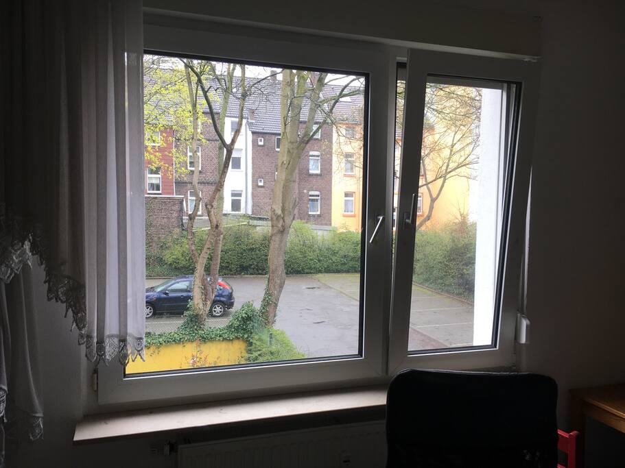 Garten- und hinterhofblick