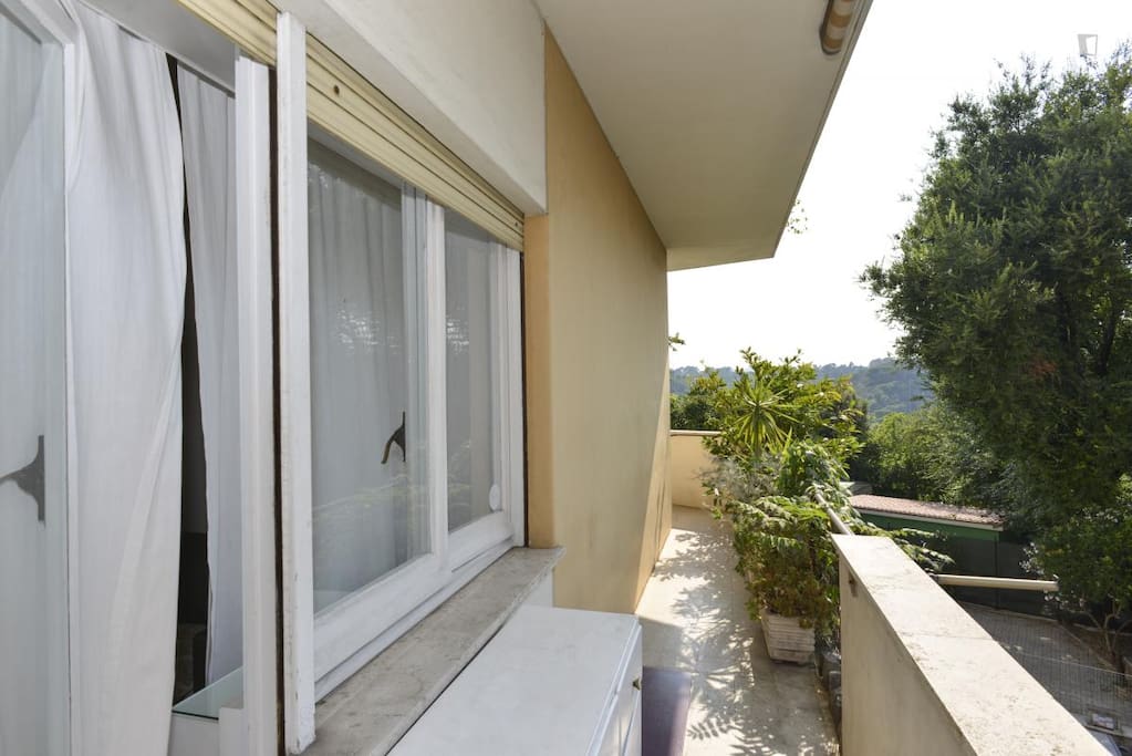 Balcony in front of room A