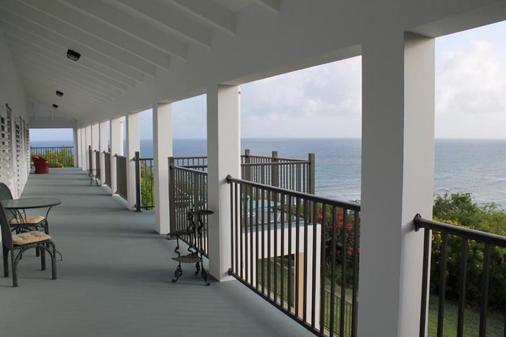 The west-side gallery, looking out to the Caribbean Sea.