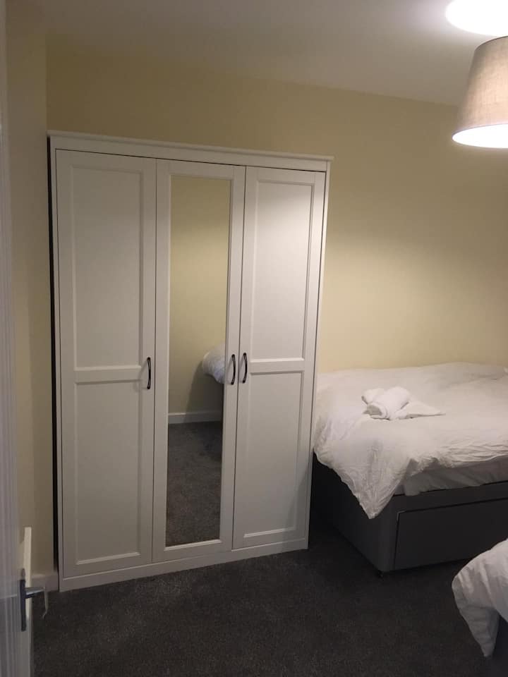 Wardrobe in twin room

Our twin room has 2 x single beds with memory foam mattress 