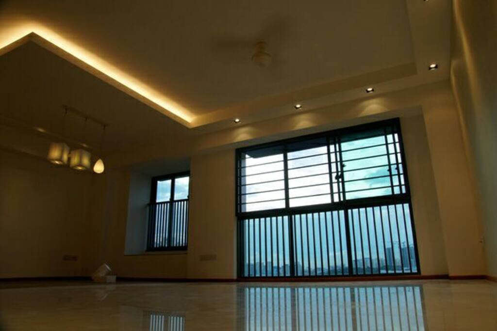 Shared living and dining area.
Yes, furniture are in place now.