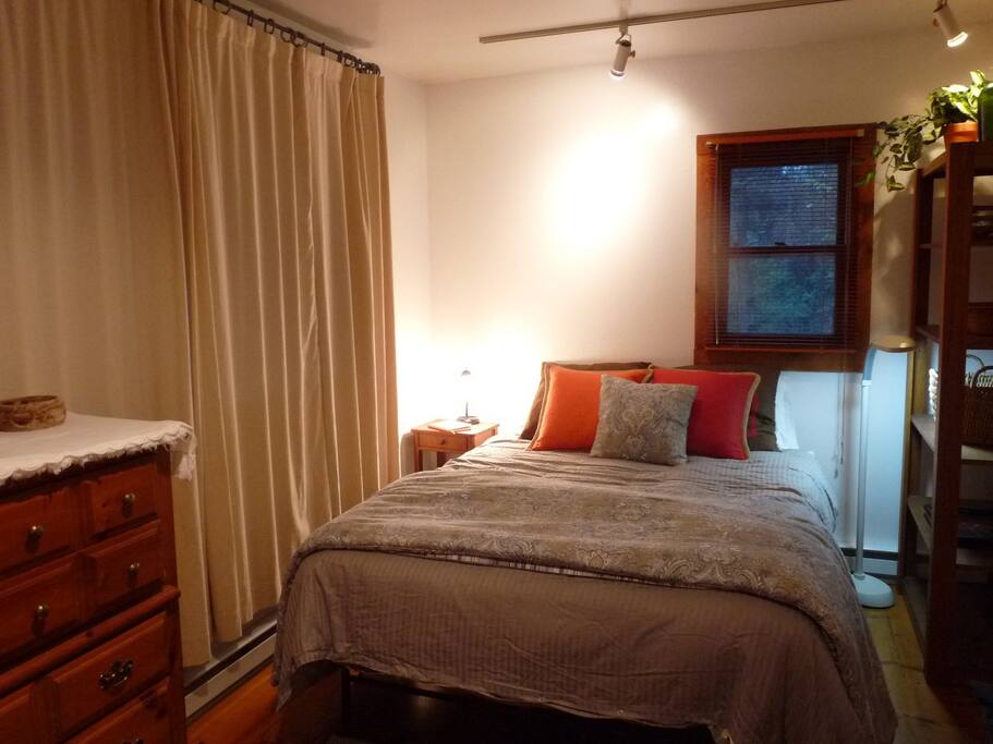 Comfy bed awaits you at the Studio!