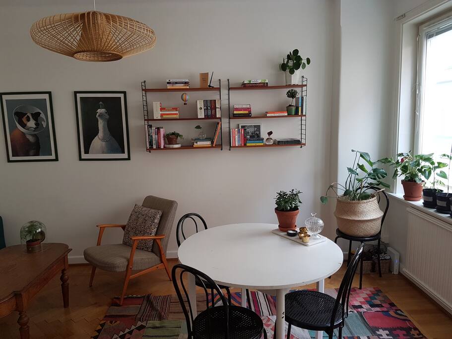 Living room with kitchen table