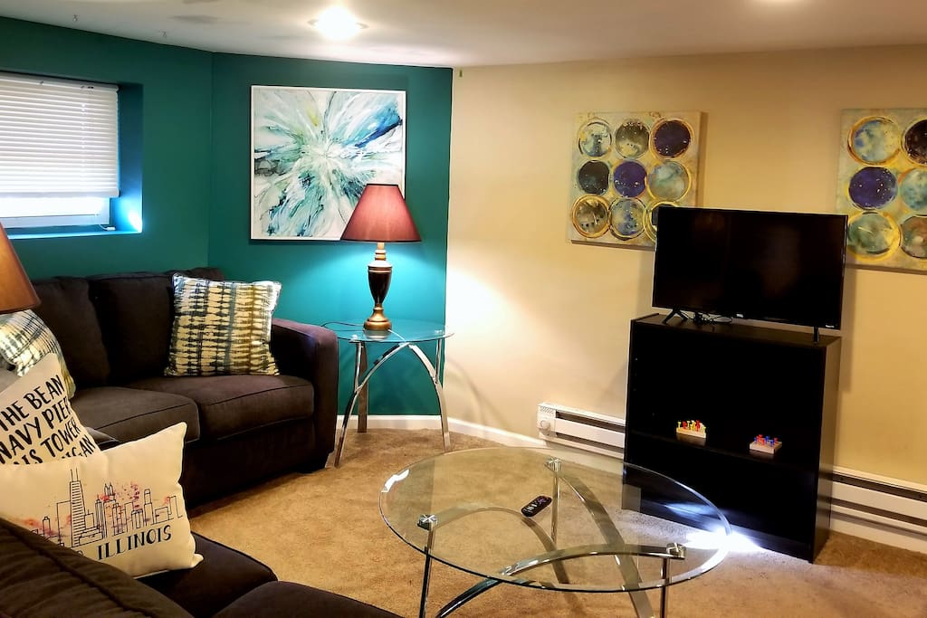 Independent living area with Smart TV and Wi-Fi.