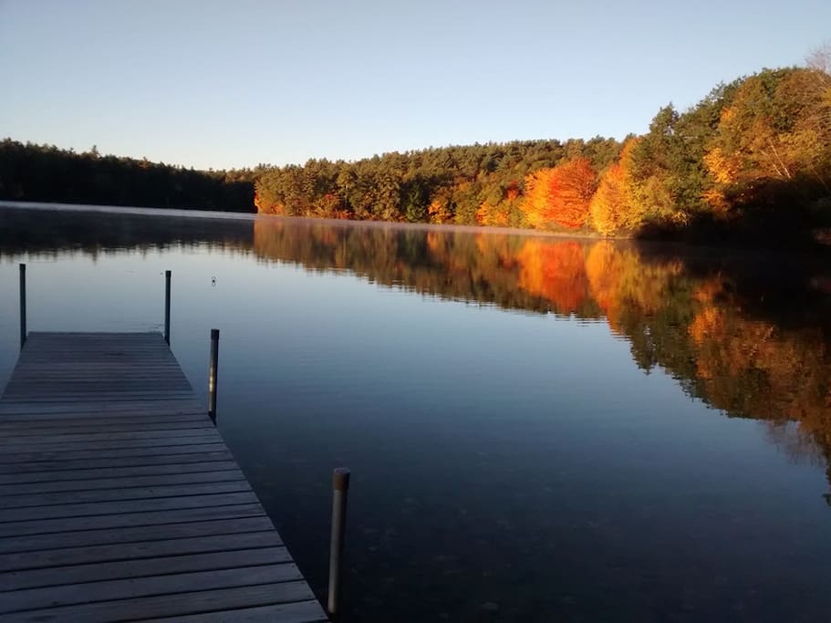 Autumn sunrise at Adams's Lake Cottage