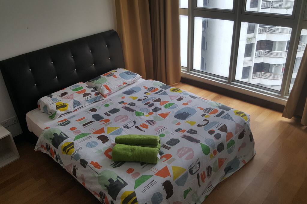 Bed in a bedroom