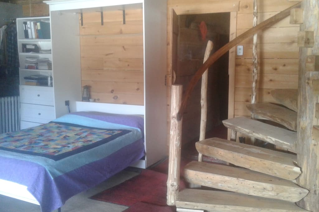 A private suite in the walkout. Overlooking the lake. Private bathroom adjacent