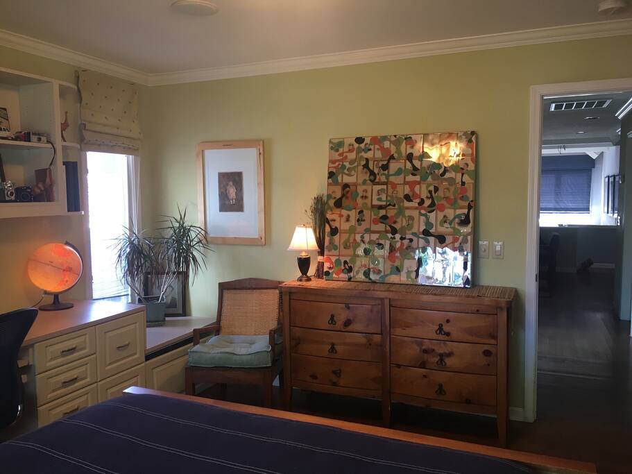 Dresser for your clothing and there is a closet/armoire in the private bathroom.