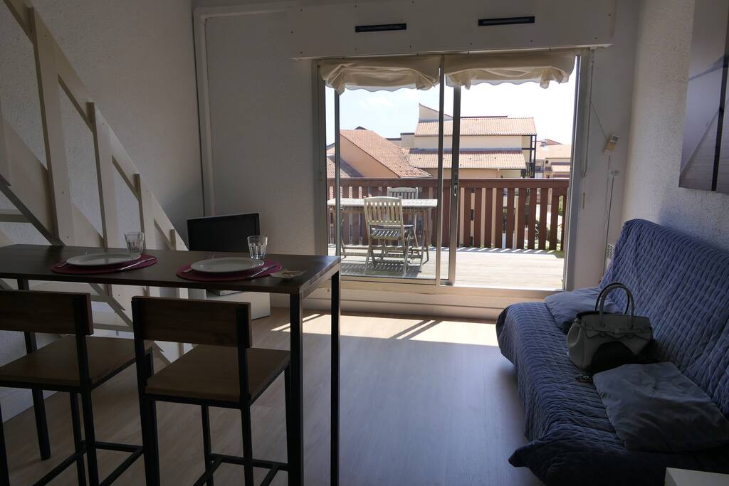 Pièce à vivre et terrasse