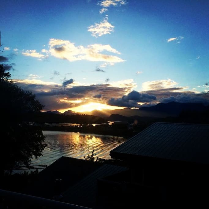 Sunset view from the deck.