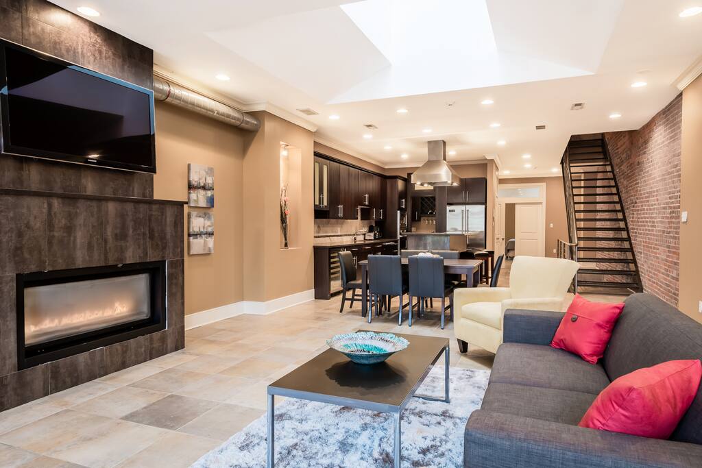Warm and cozy fireplace