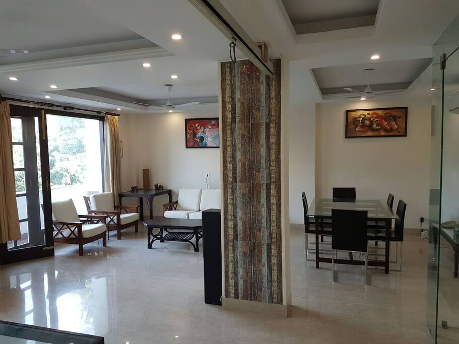 large living room with big screen TV