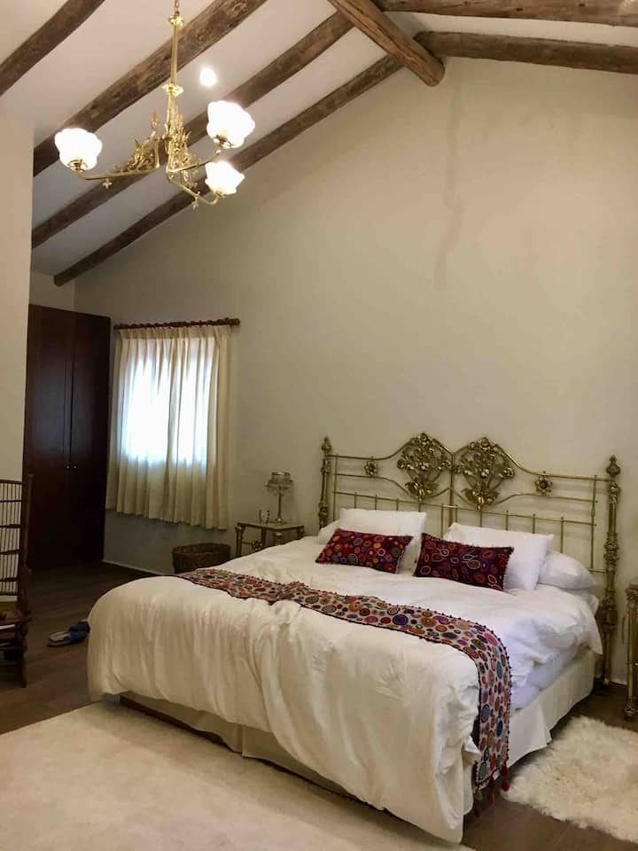 Dormitorio principal con cama king size, baño propio y Tv.