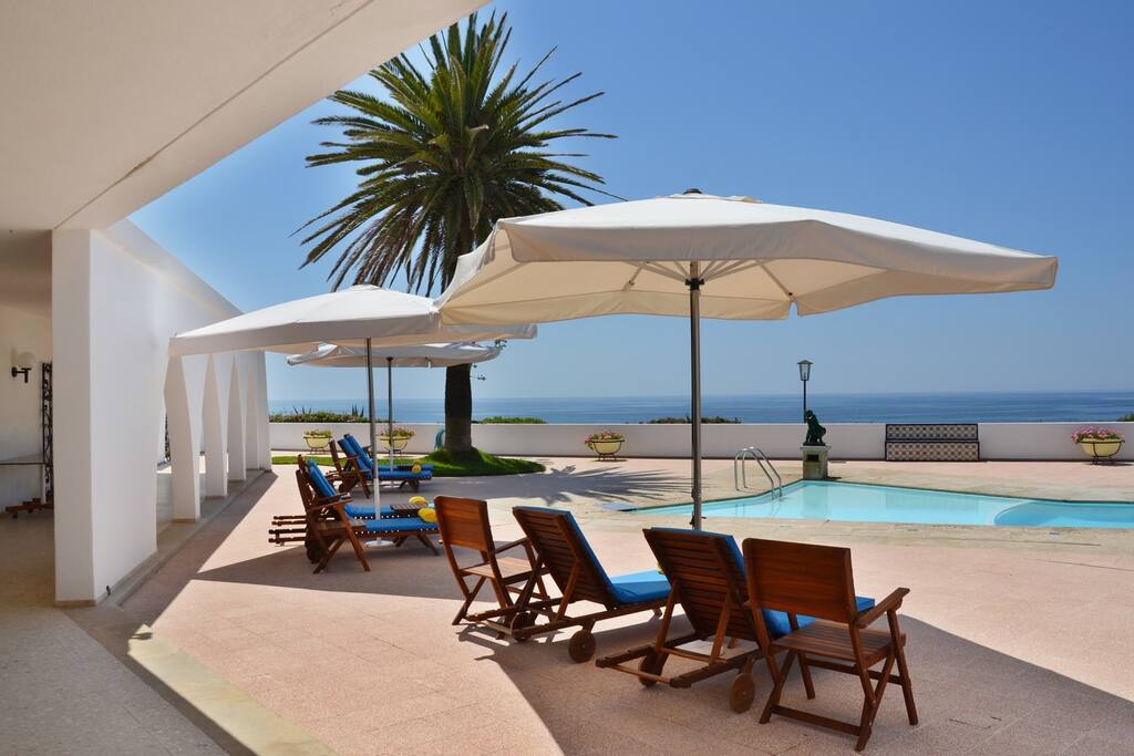 Terrace and ocean