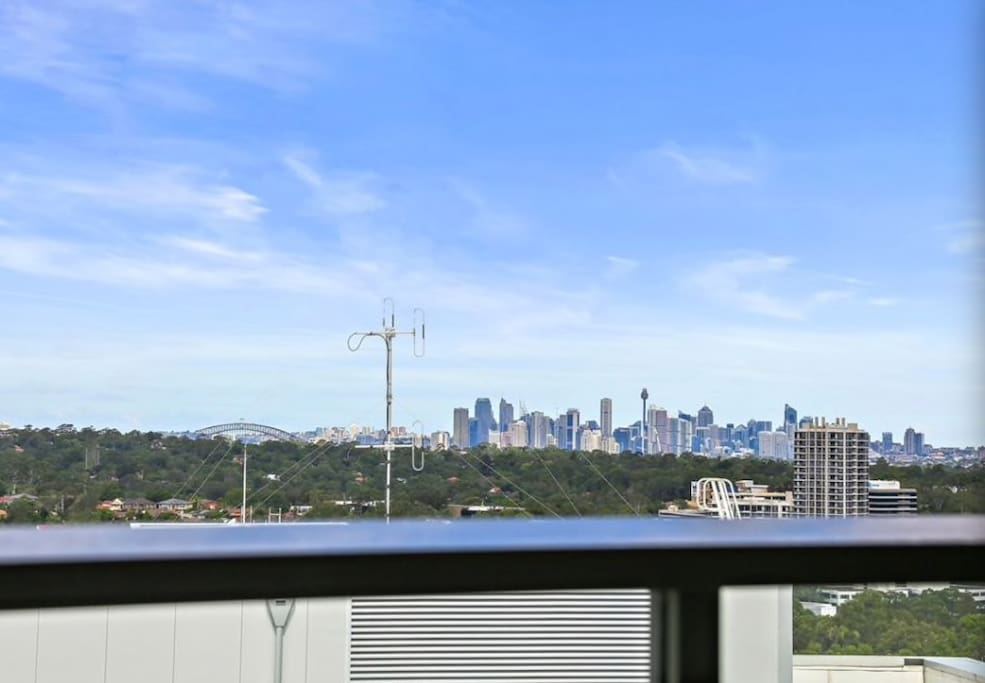 Sydney Tower and Harbour bridge views from the balcony