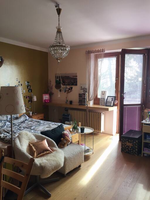 Light room with a big balcony