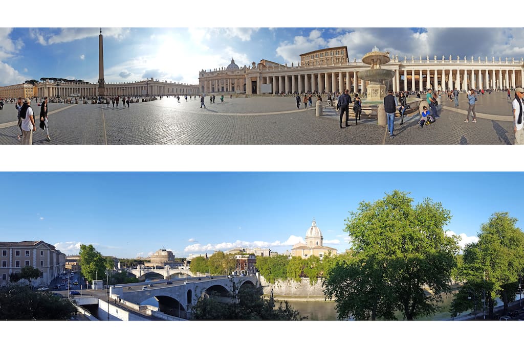 The view and the neighbourhood - Saint Peter square and the riverside