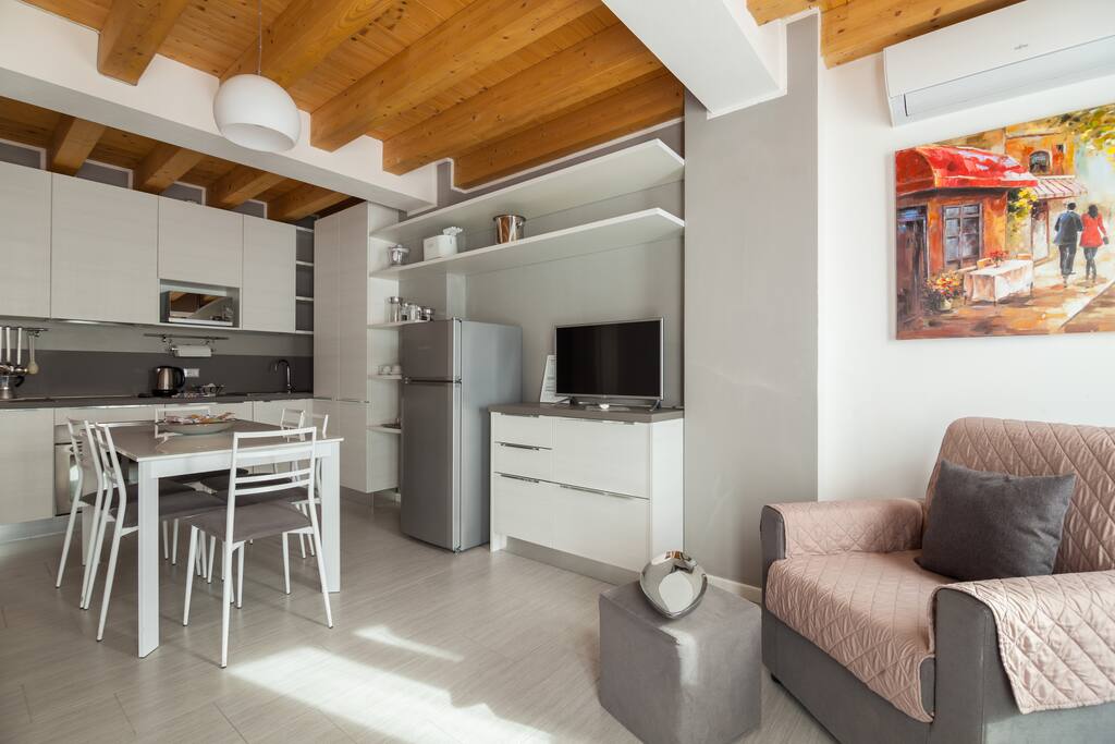 Living room with kitchen
