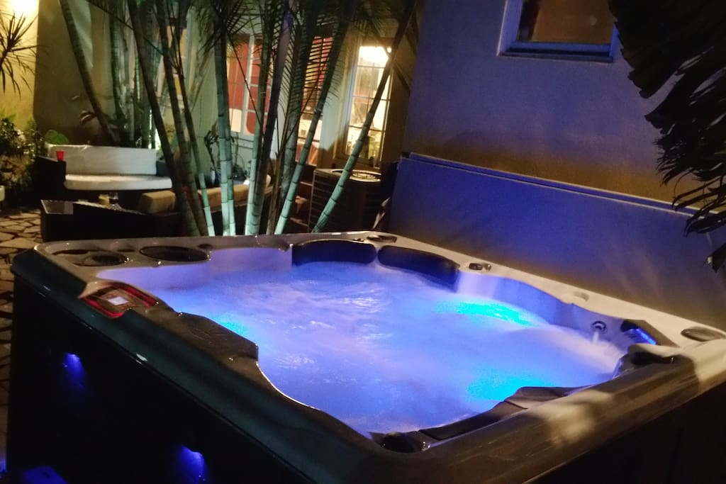 tub side, or lounging, you will be very chill. can stream your music to the hot tub