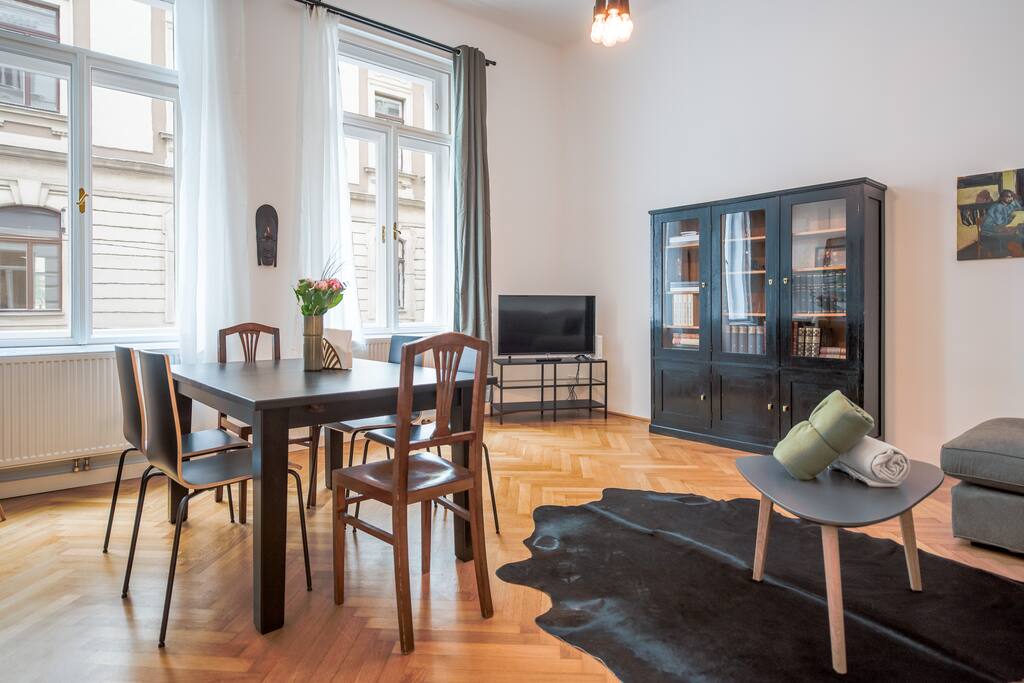 living room and dining table
