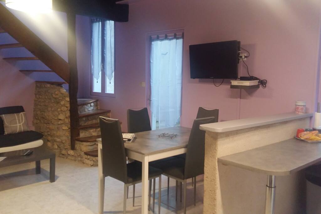 Salon-salle à manger-cuisine
