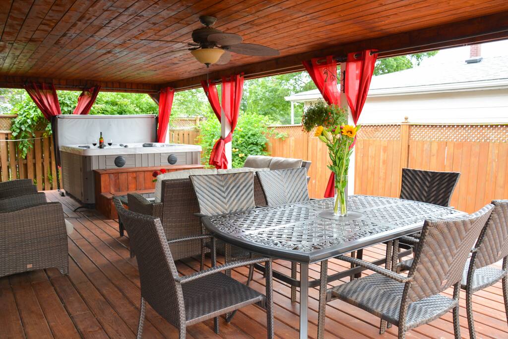 Spacious Backyard with lots of seating