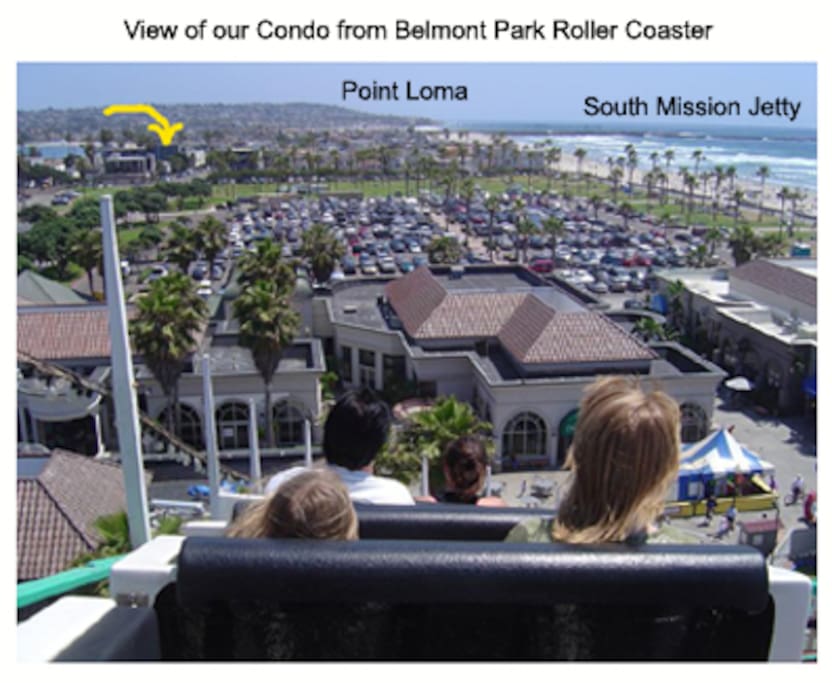 See our place from the famed Belmont Park roller coaster!