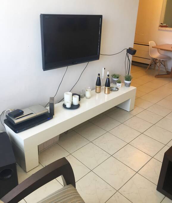Flat Screen TV and Romantic Candles