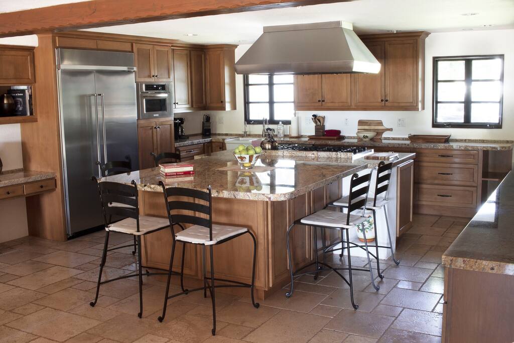 Open concept kitchen with high end appliances