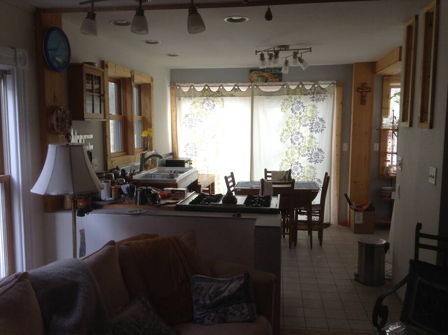Spacious, clean and newly renovated kitchen. Bright and sunny in the mornings.