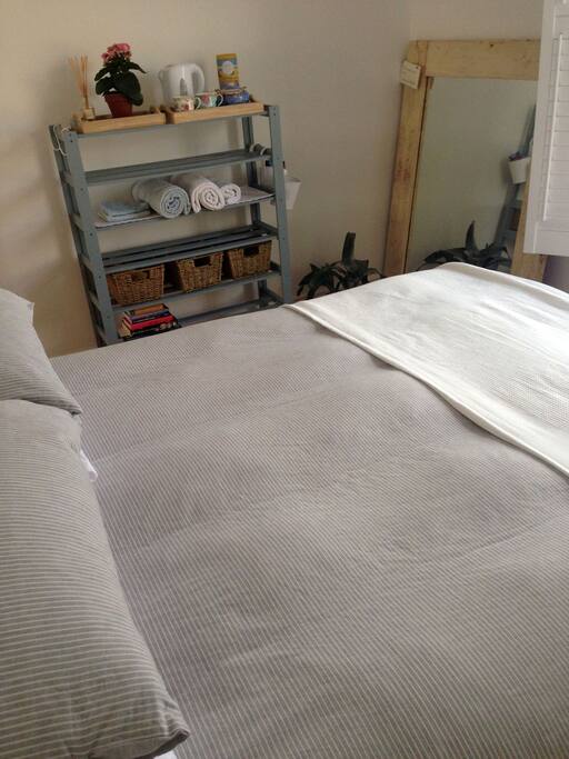 Bright second bedroom with twin beds or a king (zipped together)