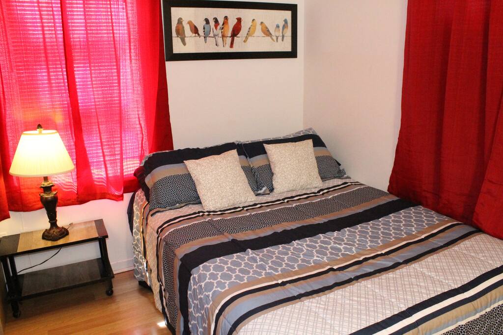 This Bedroom offers a Double Bed and plenty of storage space is offered in the closet