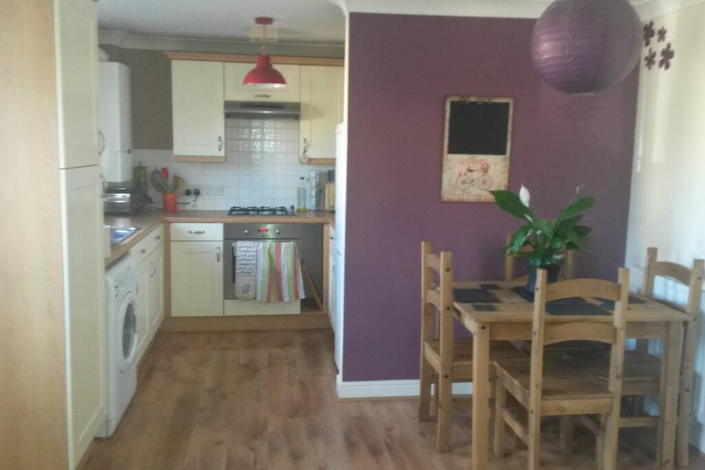 Open plan kitchen/dining area.