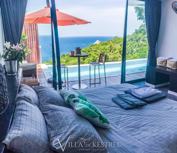 Výhľad na more na posteli 