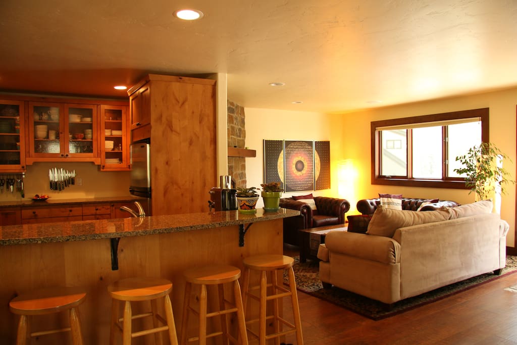 Living space: kitchen, living room and chimney