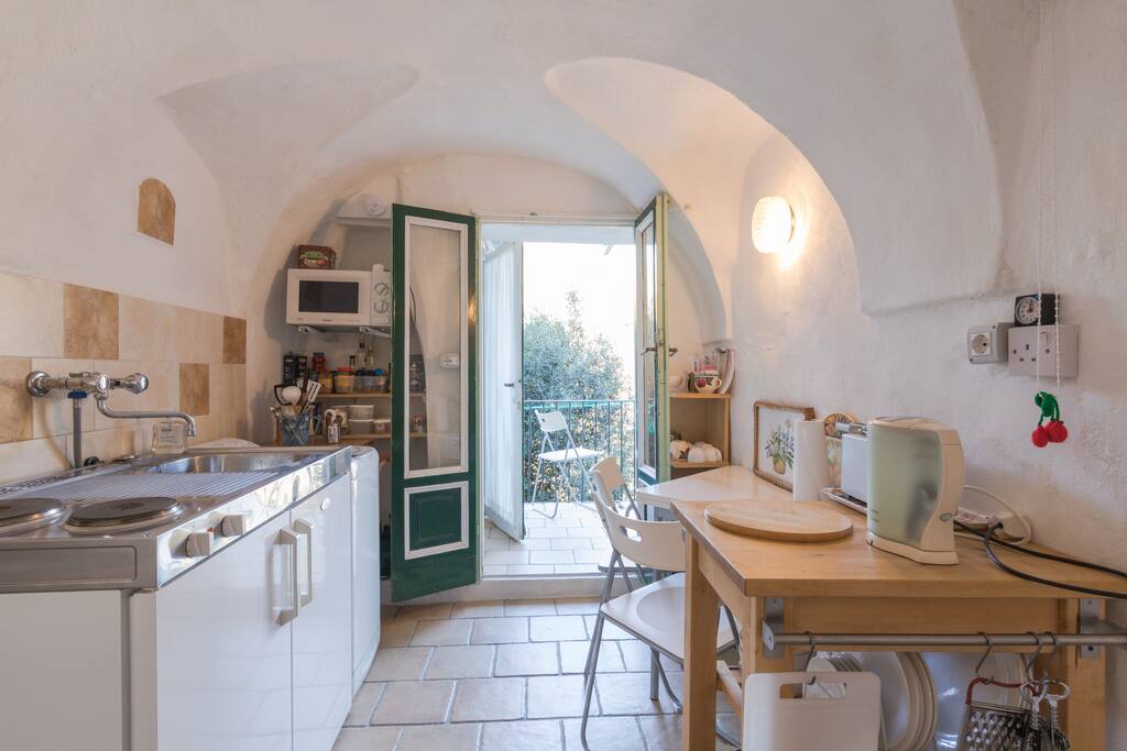 The kitchen has all you need for a lovely holiday.