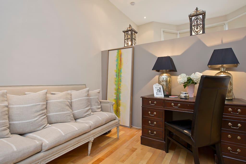 Desk and sofa