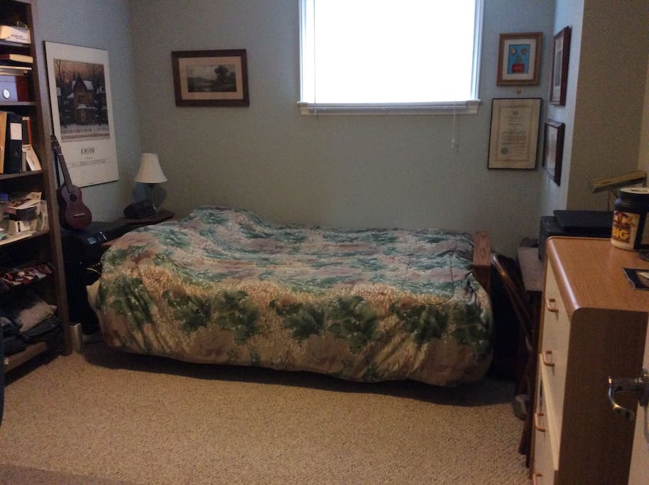 Spacious bedroom with comfy queen futon