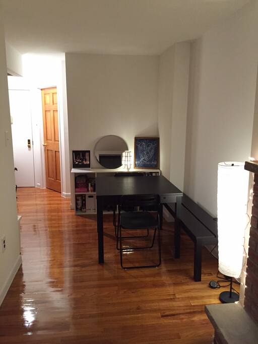 Living room with dining table