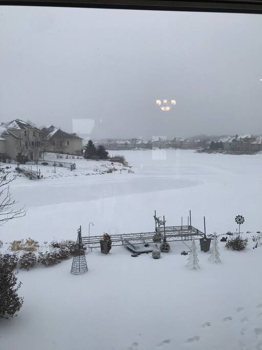 Skating rink outside on the lake